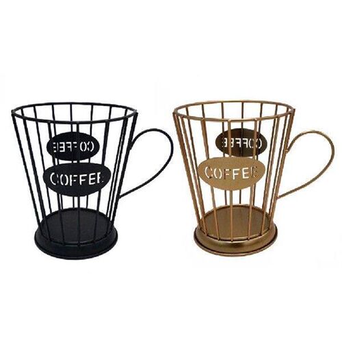 Iron Art Coffee Cup Shape Retro Home Coffee Capsule Storage