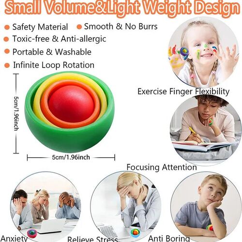 3D Rotation Ball Fidget Gyro Sensory Toys for Kids Teens Adu