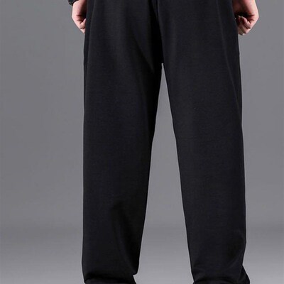 10XL Black Casual Pants Mens Breathable Baggy Trousers Overs
