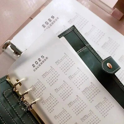 2025 Calendar Notebook Binder Dividers Plasti A5 A6 Loose Le