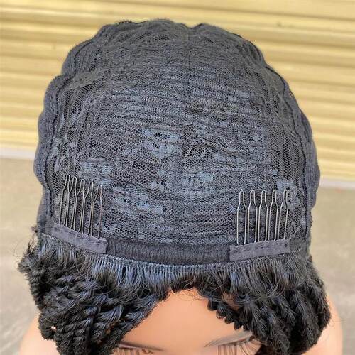 Ombre Red Box Braided Wigs For Black Women Heat Resistant Cr