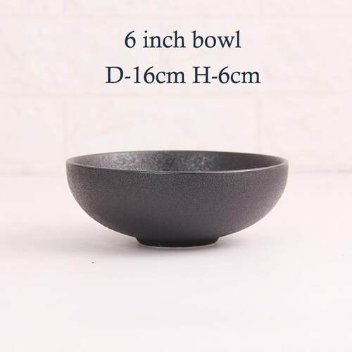ceramic black plates bowl dinnerware Set of 4 set of 16件套
