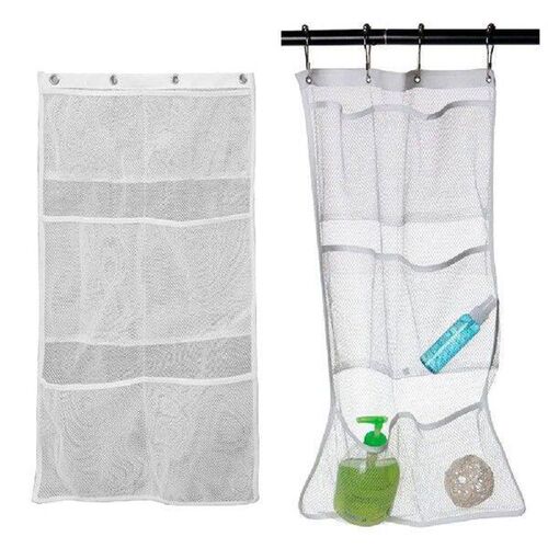6 Pocket Bathroom Shower Hanging Mesh Organizer Bath