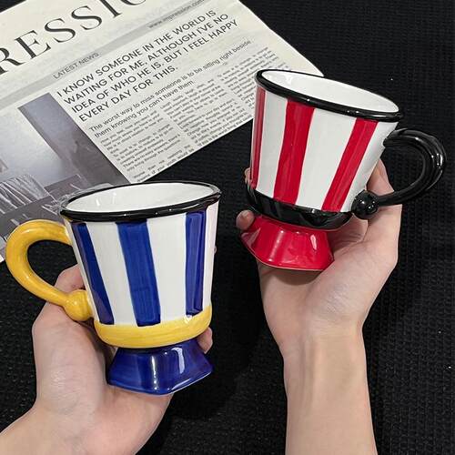 Painted Ceramic Mug Artistic Coffee Cup for Birthday Gifts