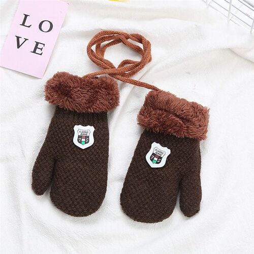 2022 New Winter Baby Boys Girls Knitted Gloves Warm Rope Ful