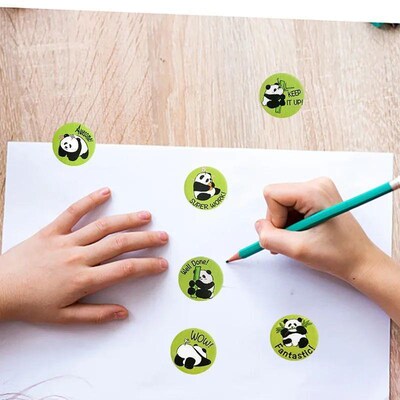 500 Pcs 2.5cm Cute Animal Panda Stickers Roll for kid reward