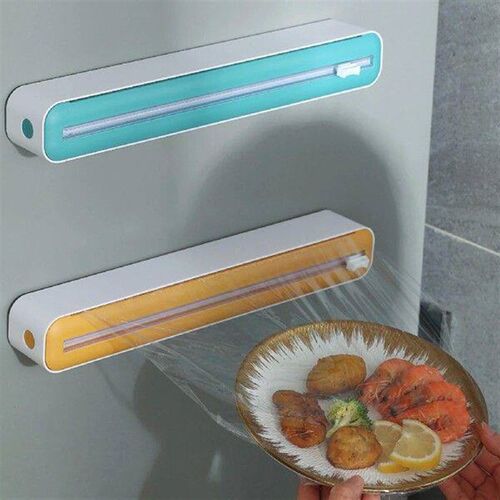 Plastic Wrap Dispenser with Slide Cutter Food Cling Film