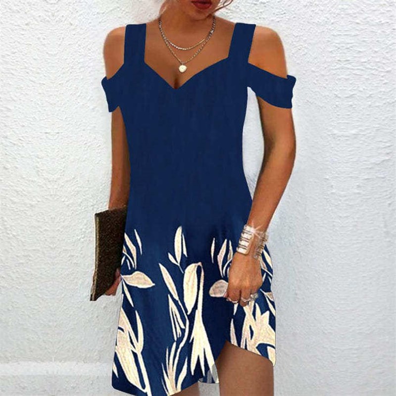 Fashion Party Dress For Women Summer Elegant Floral Printed图片