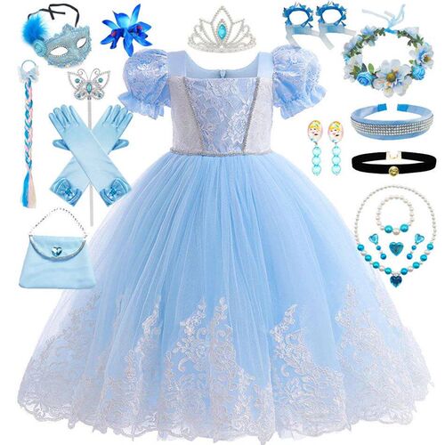Halloween Princess Dress Girls Fairy Tale Cinderella Costume