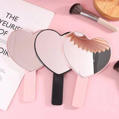 1 Pcs High Definition Handheld Heart-shaped Eyelash Mirror E
