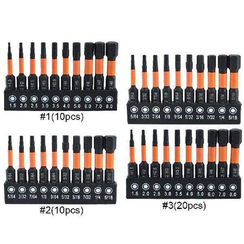 10/20 Pcs Allen Wrench Drill Bit Set S2 Steel 1/4 Hex-Shank