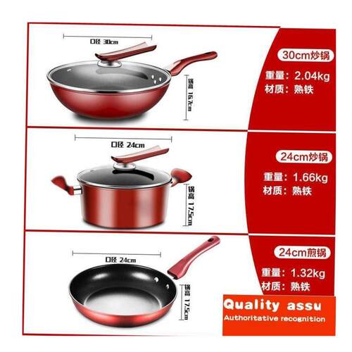 -  cooking nonstick fry pan soup pot wok 3 set
