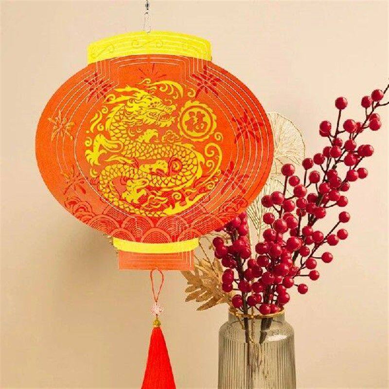 12Inch New Year Wind Spinners Outdoor 3D Chinese Dragon - 实物图