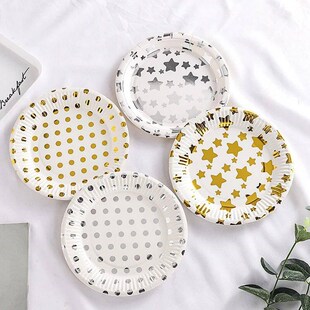10~100Pcs 7inch Disposable Tableware Birthday Party Disposab