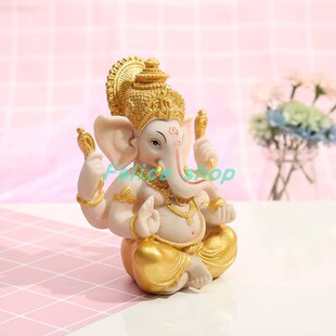 Buddha Statue Elephant Gold Sculptures Ganesha God Gane Lord