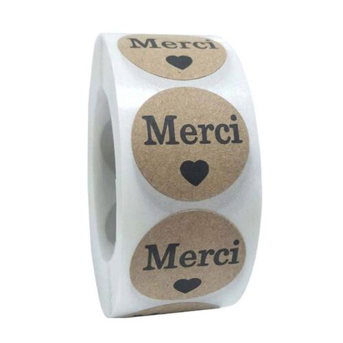 100-500pcs Merci Kraft er French Thank You Fait Main Avec Am