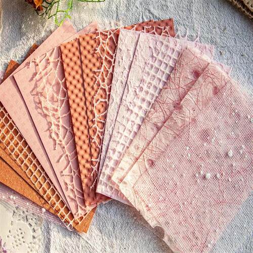 Textured Scrapbook Paper and Mesh Fabric For Planner Bullet
