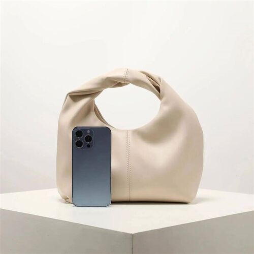 Stylish twist square bag, solid color top clutch bag, simple