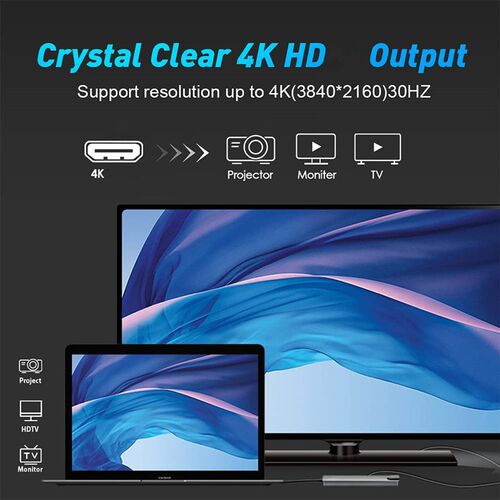 USB 3.0 Hub For Laptop Adapter PC Computer PD Charge Dock St