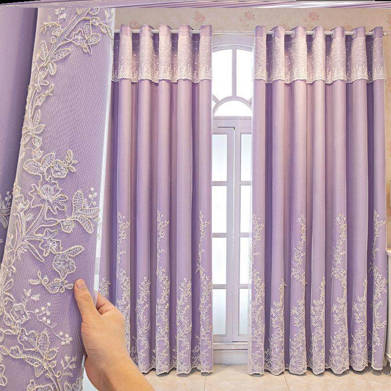布纱一体窗帘层抹茶绿蕾丝绣花纱加衬布遮光公主卧室,居家布艺,定制窗帘,淘宝优惠券,粉丝福利购,淘宝优惠卷
