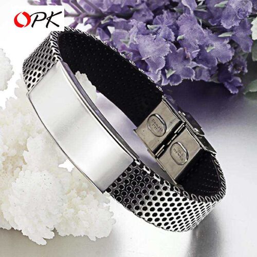 Brlet New Personality Mens Brlet Titanium Steel Glossy Leat