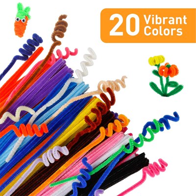 500pcs Thick Colorful pipe cleaners Rainbow Arts Crafts DIY