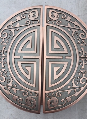 半圆大拉手黑色玻璃门圆形把手开门对装大门扶手实木门柜门拉把