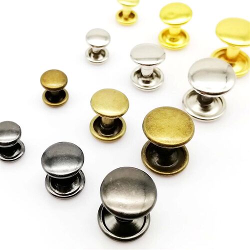 50set 6/8/10mm High Quality Metal Double Cap Side Round Rive