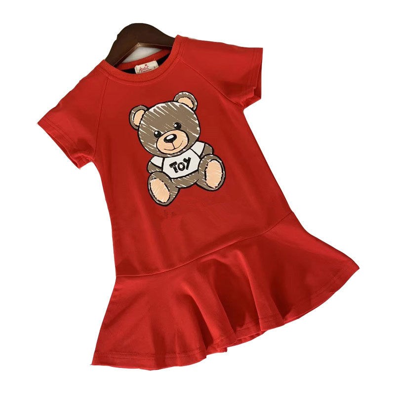 New  summer fashion kids dresses for girls Cotton cartoon be图片