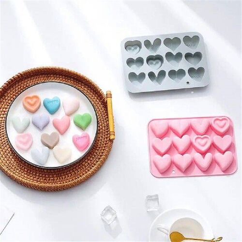 Silicone Moulds 12 Link 6 Different Heart Shape Non-Stick