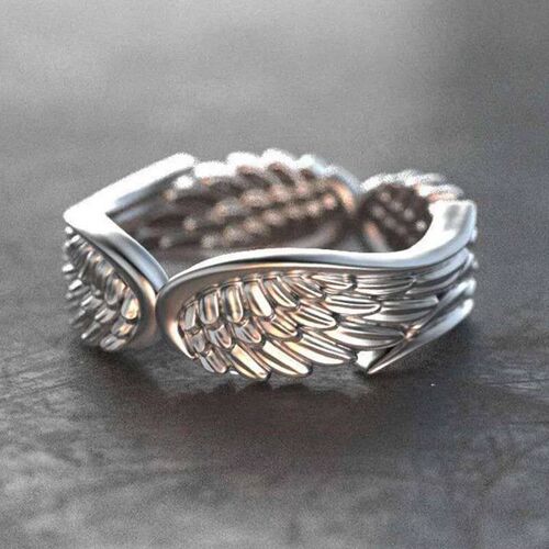 Retro Angel Demon Wing Couples Rings Personal Women Men Meta