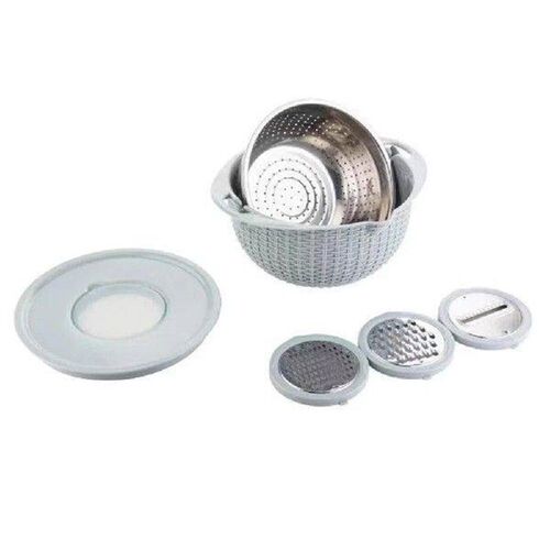 Double Layer Rotatable Drain Basket 4 in 1 Colander with