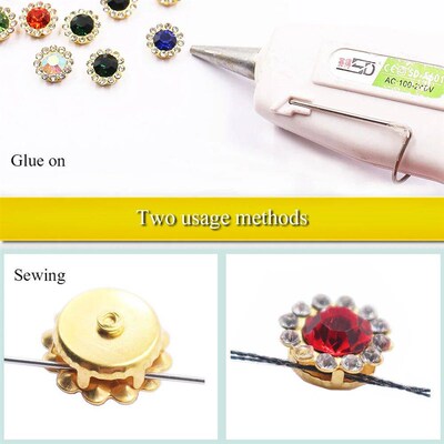 8mm-12mm Sunflower Sewing Claw Rhinestones Crystals Glass Be