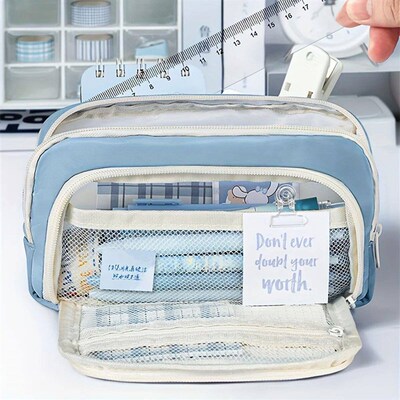 Large Capacity 3 Layers Pen Box Kawaii Pencil Cases Cute Pen