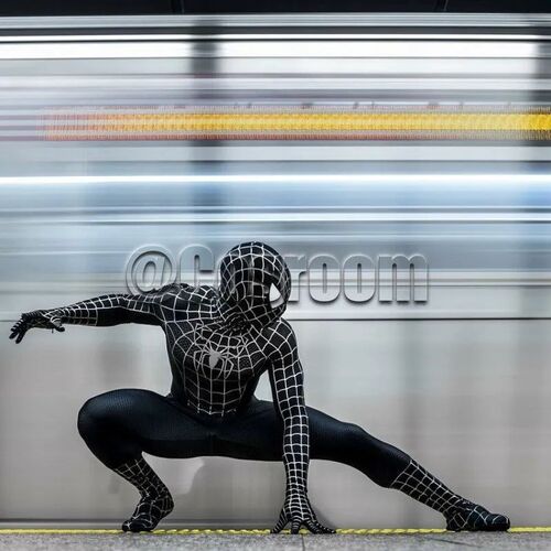 Kostum Tobey Maguire Spiderman Hitam/Merah Raimi Spider Man