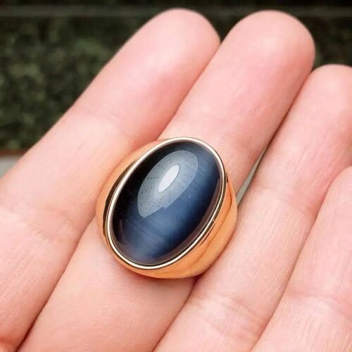 Classic Charms Oval Glossy Stone Rings for Men Women rend Ch