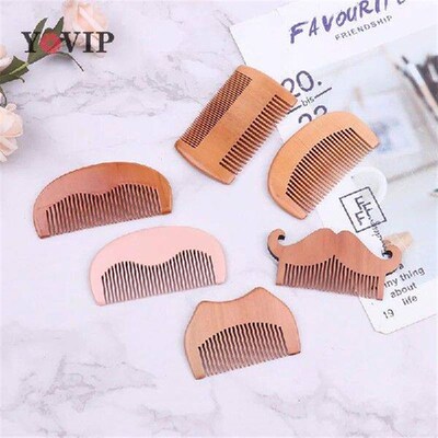 1PC Wooden Beard Comb Mustache Hair Comb For Men Fine
