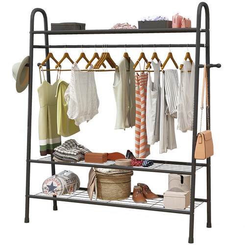 Clothes rack single pole type hanging clothes shelf storage