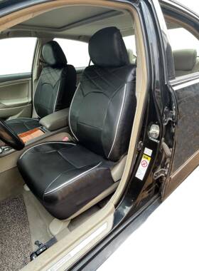 爱车达新款黑色PVC冲孔汽车座套座椅斜纹气质四季通用款全套