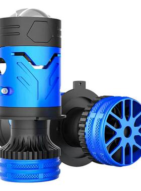 大灯单led汽车M01Y带前大灯单杯电机H4直射鱼眼灯泡双光透镜