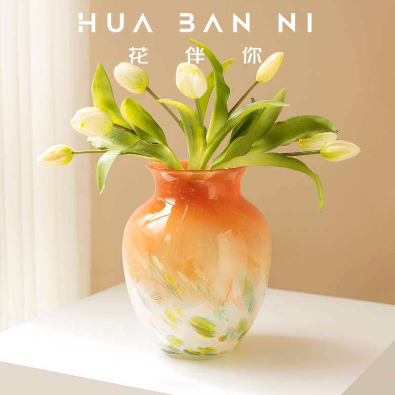 彩色渐变波点琉璃花瓶法式摆件插花复古客厅轻奢琉璃花瓶装饰摆件,3C数码配件,其它配件,淘宝优惠券,粉丝福利购,淘宝优惠卷