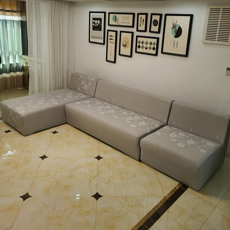 L型无扶手全包沙发套定制贵妃成型沙发罩U型转角脚踏老式四季通用