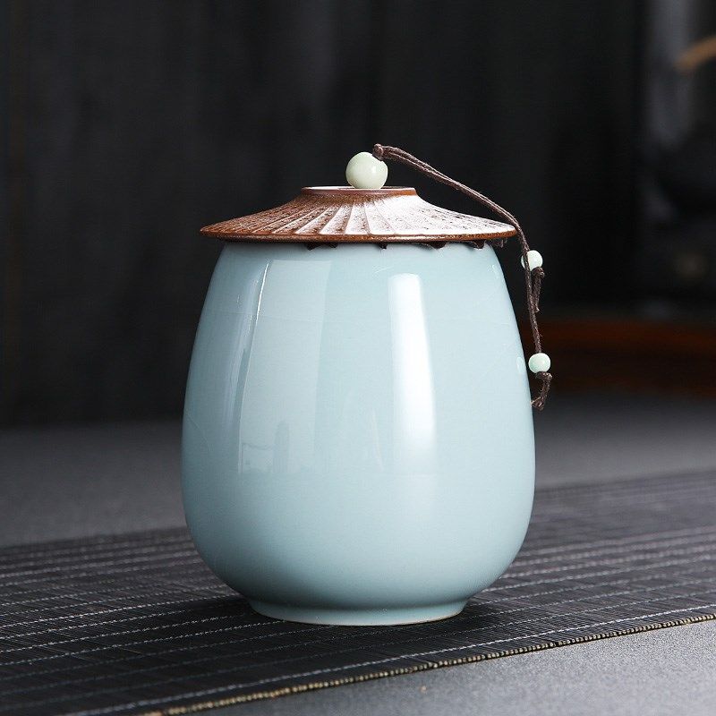 尚云品 复古茶叶罐陶瓷家用中号防潮密封罐普洱茶罐通用藏茶罐
