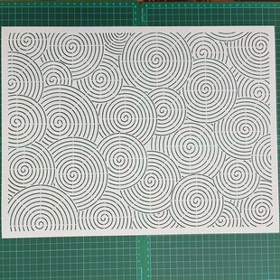 071螺旋纹圆刺绣刺子绣镂空画图模板diy拓图描图工具杯垫茶垫茶席