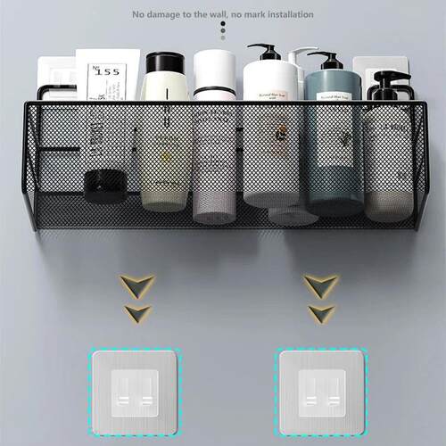 Wall-mount Bathroom Shelf Shower Shampoo Rack免打孔置物架