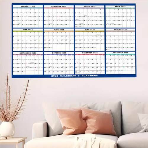 23 x35  2025 Wall Calendar Erasable Large Wet,12 Month Erase