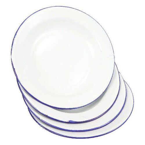 4Pcs Yellow Enamel Plate Vintage Plates Decorative Food