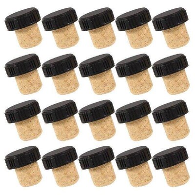20pcs Bottle Corks Set Black Stoppers Glass Bottles Sealer