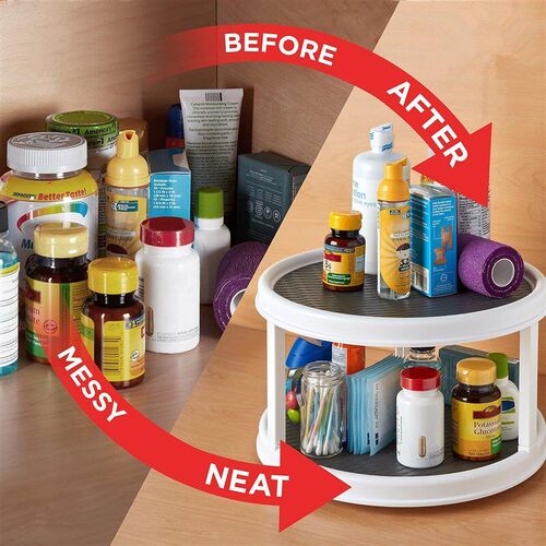 Turntable Spice Organizer Kitchen  Lazy Susan Cabinet