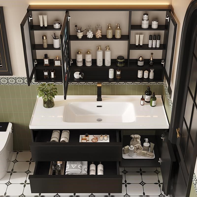 中古风骨骼线黑色复古浴室柜洗手盆卫生间陶瓷一体盆洗漱台盆,家装主材,浴室柜组合,淘宝优惠券,粉丝福利购,淘宝优惠卷